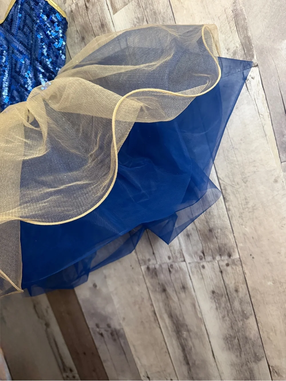 Blue and Gold Sequin Tutu Dress for Girls - Kids Dance Costume