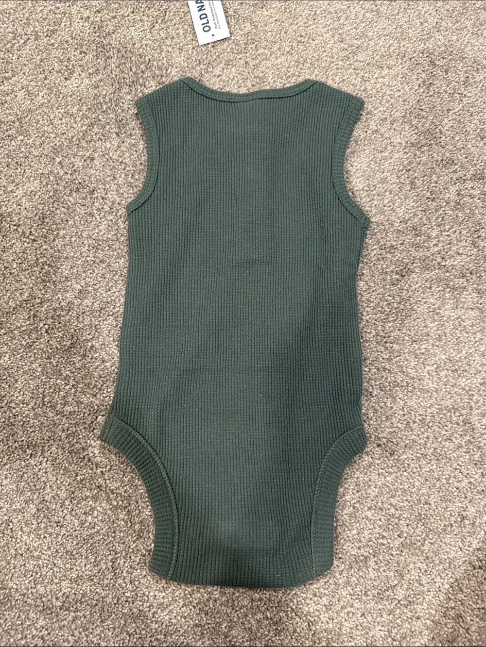 Old Navy Forest Green Ribbed Sleeveless Baby Onesie