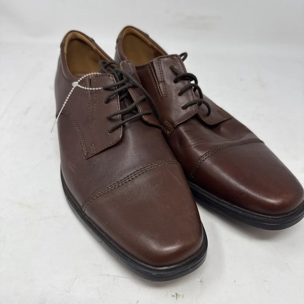 Clarks Tilden Walk Men's Size 8M Brown Leather Business Oxford Dress Shoes 15770
