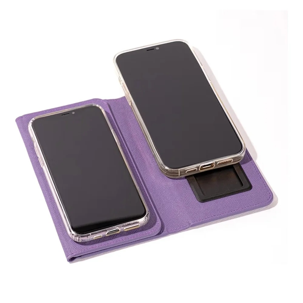 Universal Fit. Newmire Leather Duo Phone Case N Fold Lavender Type A