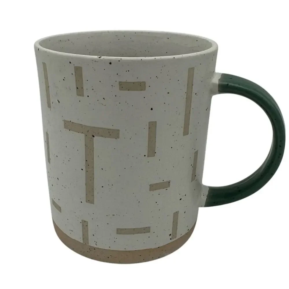 West Elm Wax Resist Monogram Mug 