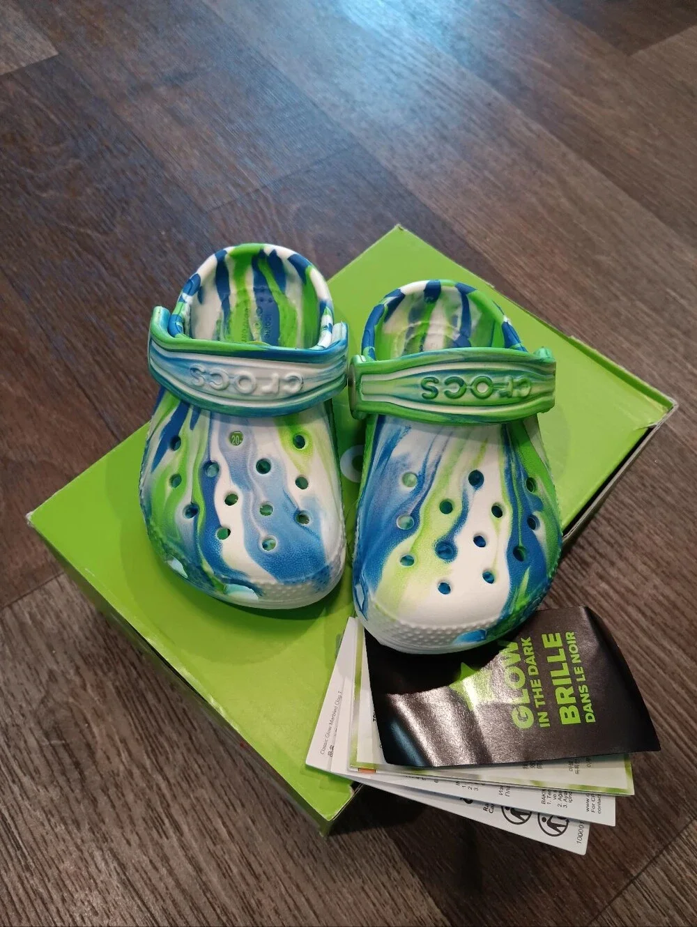 Crocs Classic Glow Marbled Clog, Prep Blue/Multi - Toddler & Kids Sz C5