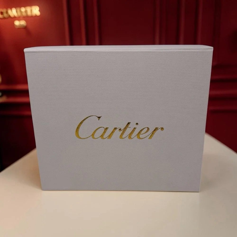 Cartier Box Empty White 9.5in X 8in X 4in Magnetic Flap With Original Filler