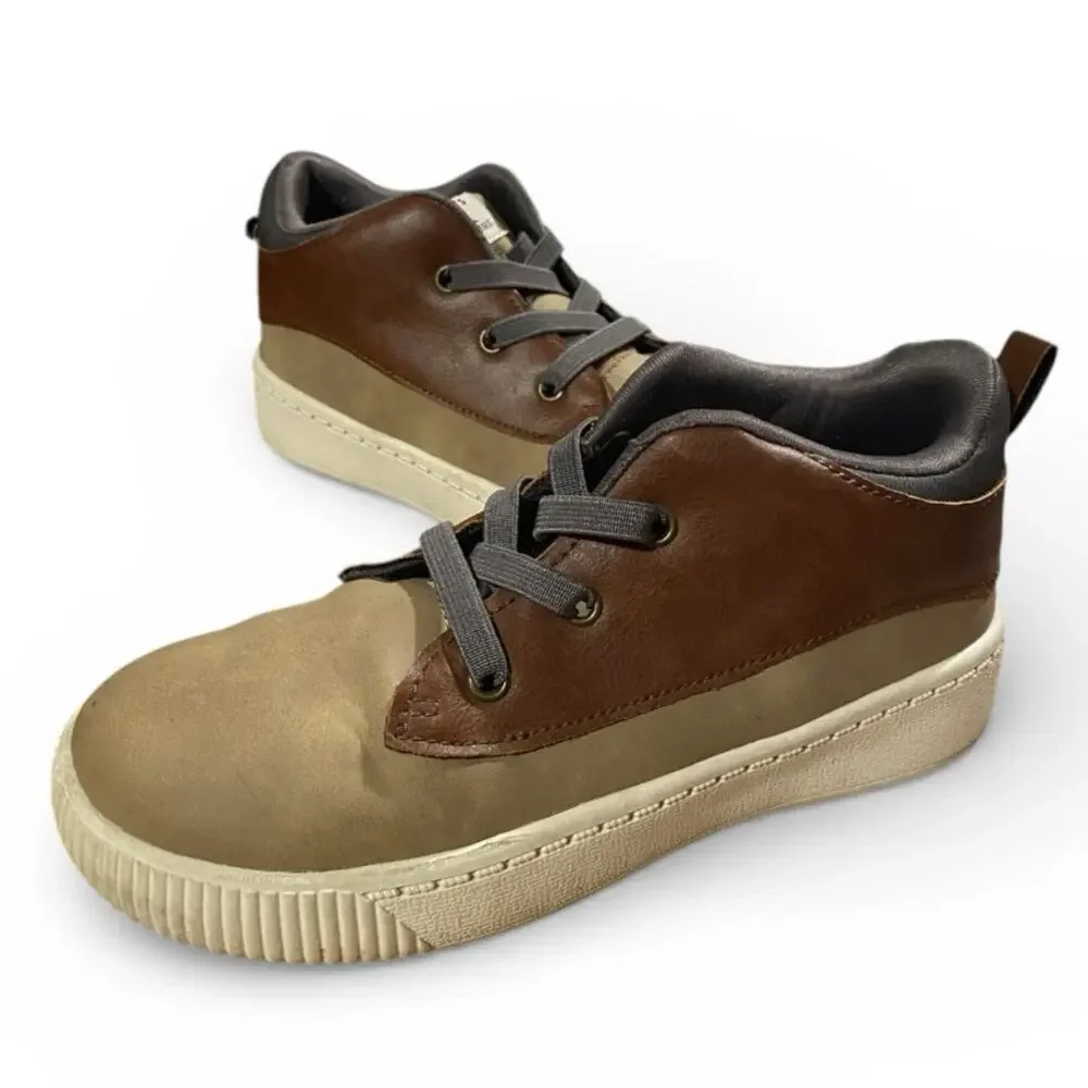 Carter's Boy's Oxford Ankle High 2M Brown Tan Lace Up Children's Shoe