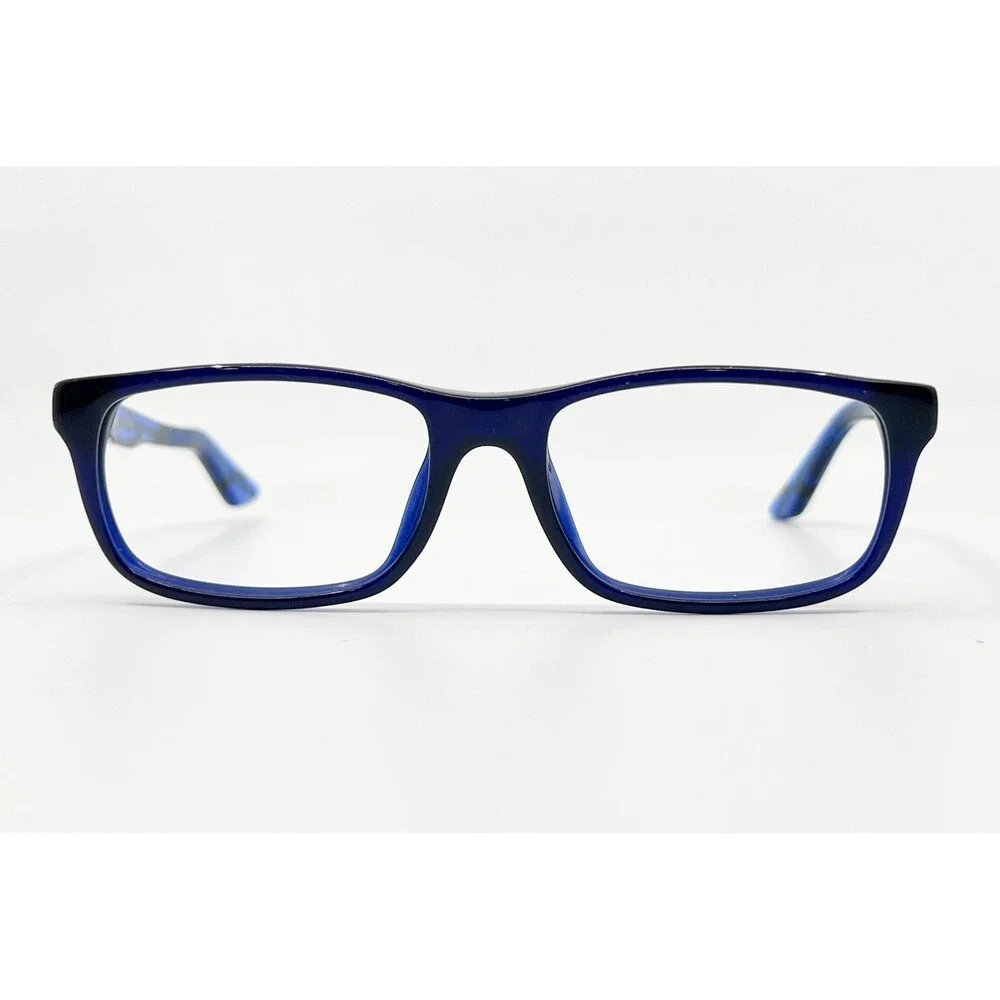 Puma Eyeglasses Kids Blue PJ0009O 001 Rectangular Patterned 49-16-130
