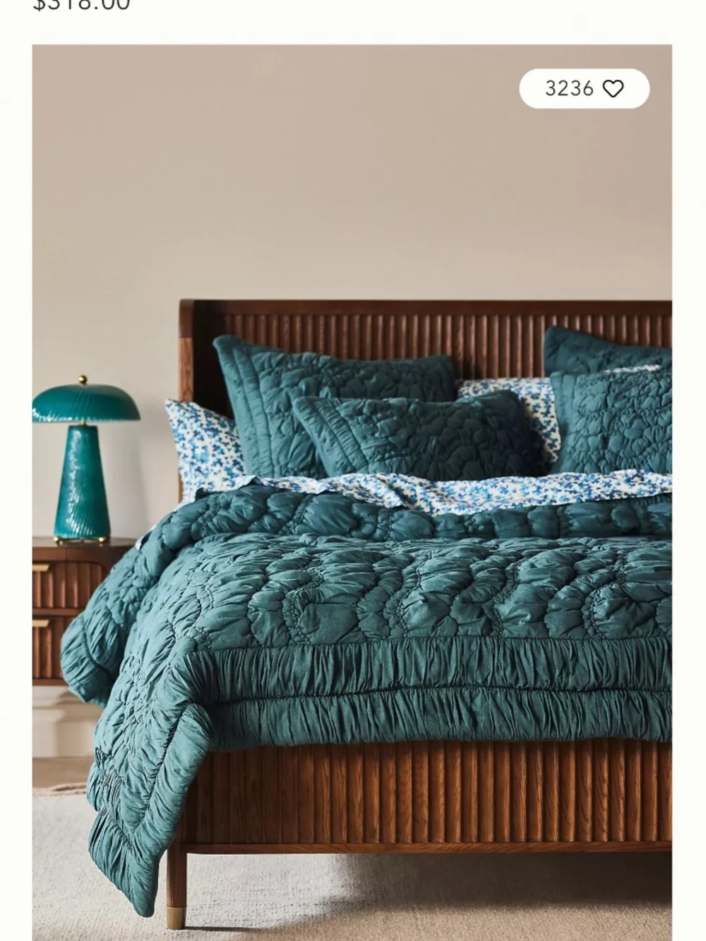 Anthropologie Brooke 100% Cotton Jersey Quilt and Shams