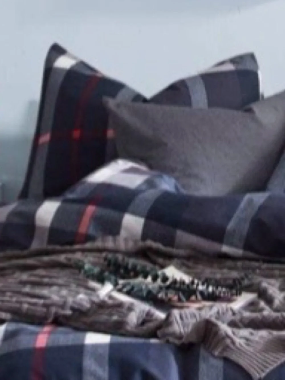FULL Gingham Tartan Comforter Set 3Pc - NAVY PLAID