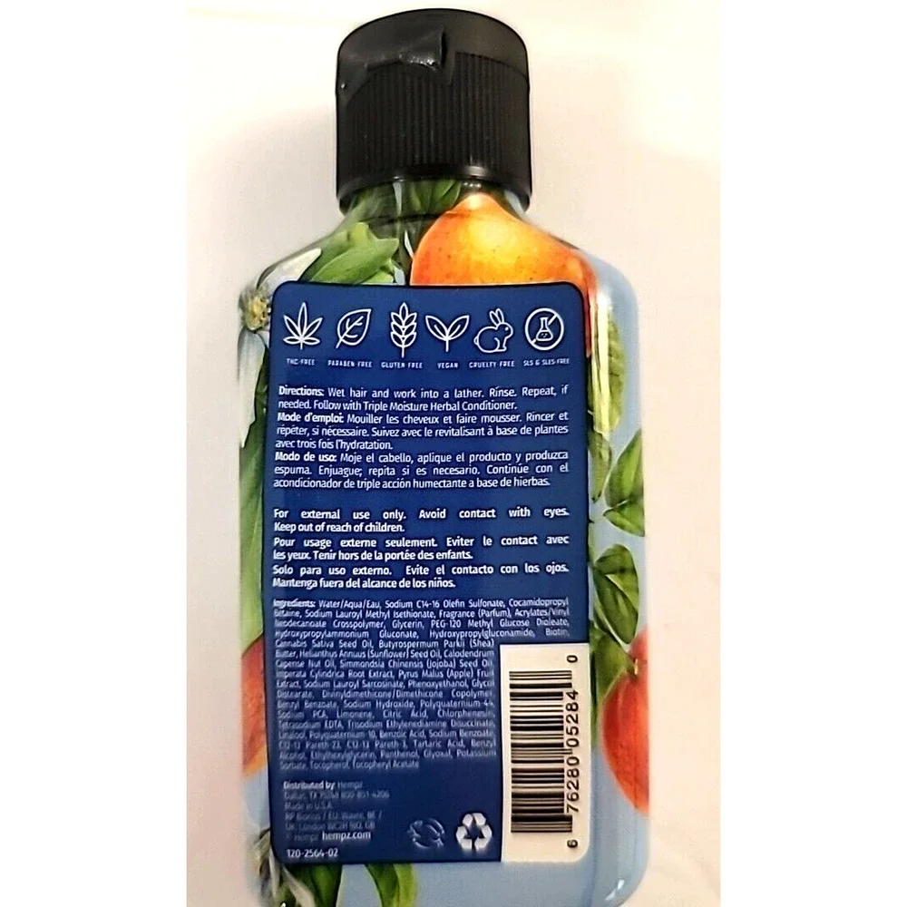 3 Travel Size Hempz Triple Moisture Fresh‎ Citrus Shampoo/Conditioner/Lotion