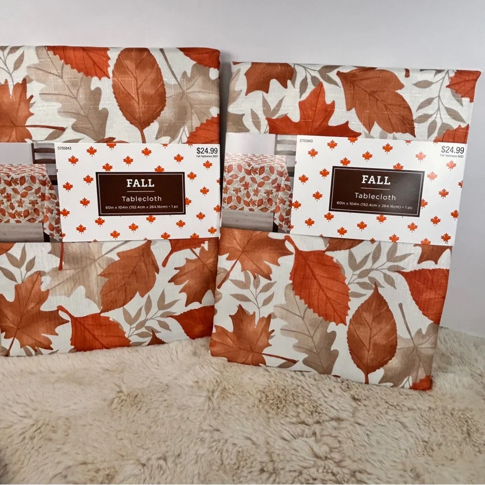 Fall Tablecloth with Leaf Design 2) 60”x104”‎