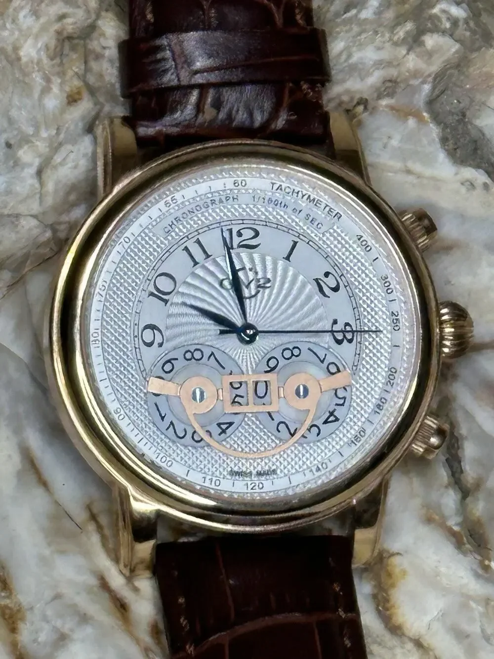 GV2 Gevril Montreux 8103 Swiss Chronograph Rose Gold Ltd Ed #058/500 Men Watch