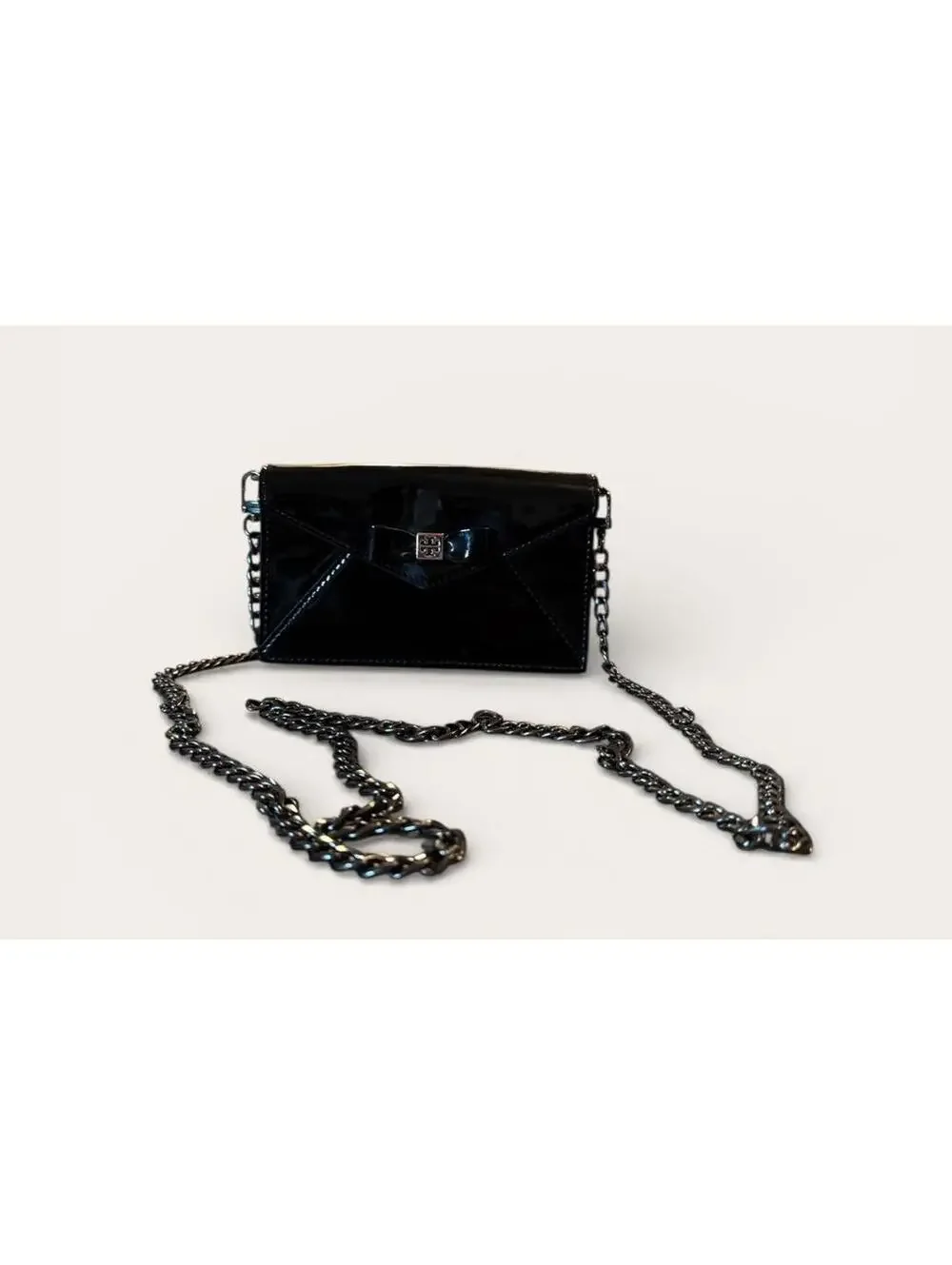 Tory Burch Black Patent Leather Mini Crossbody with Chain