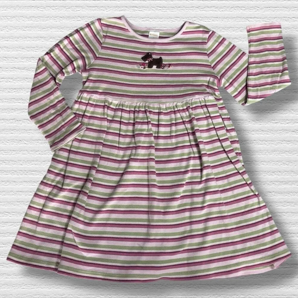 Gymboree  07’ 08’ Pink Striped Dog Dress Size 7 Vintage