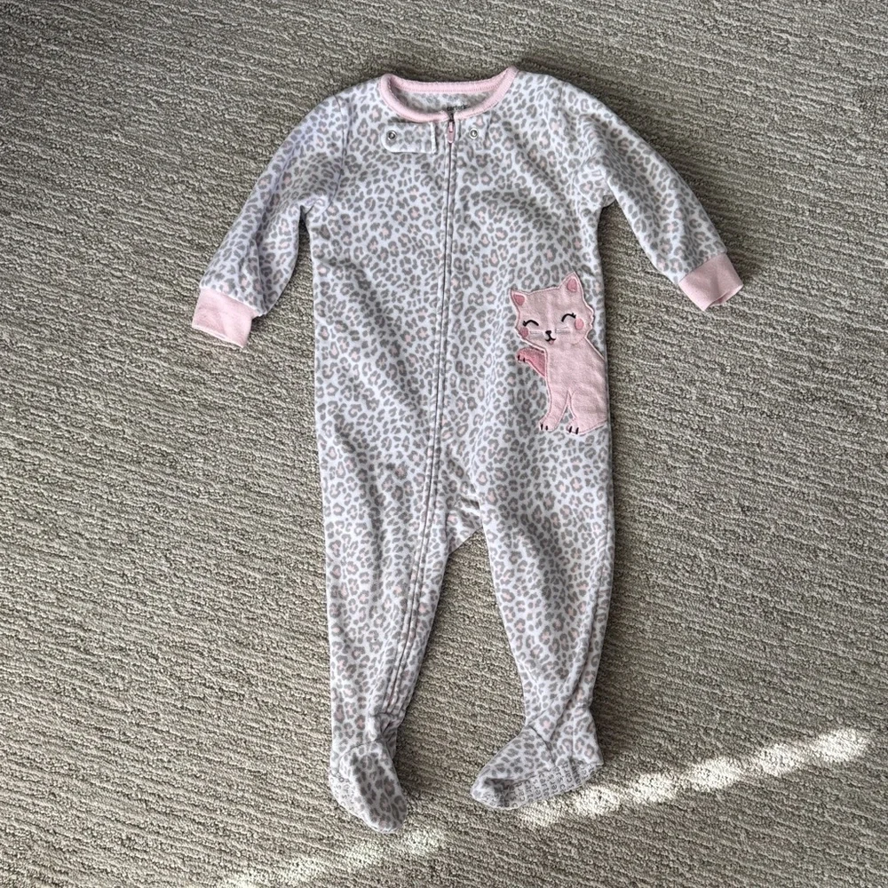 Carter's 12M Fleece Zip  Footie Pajama Bundle Set