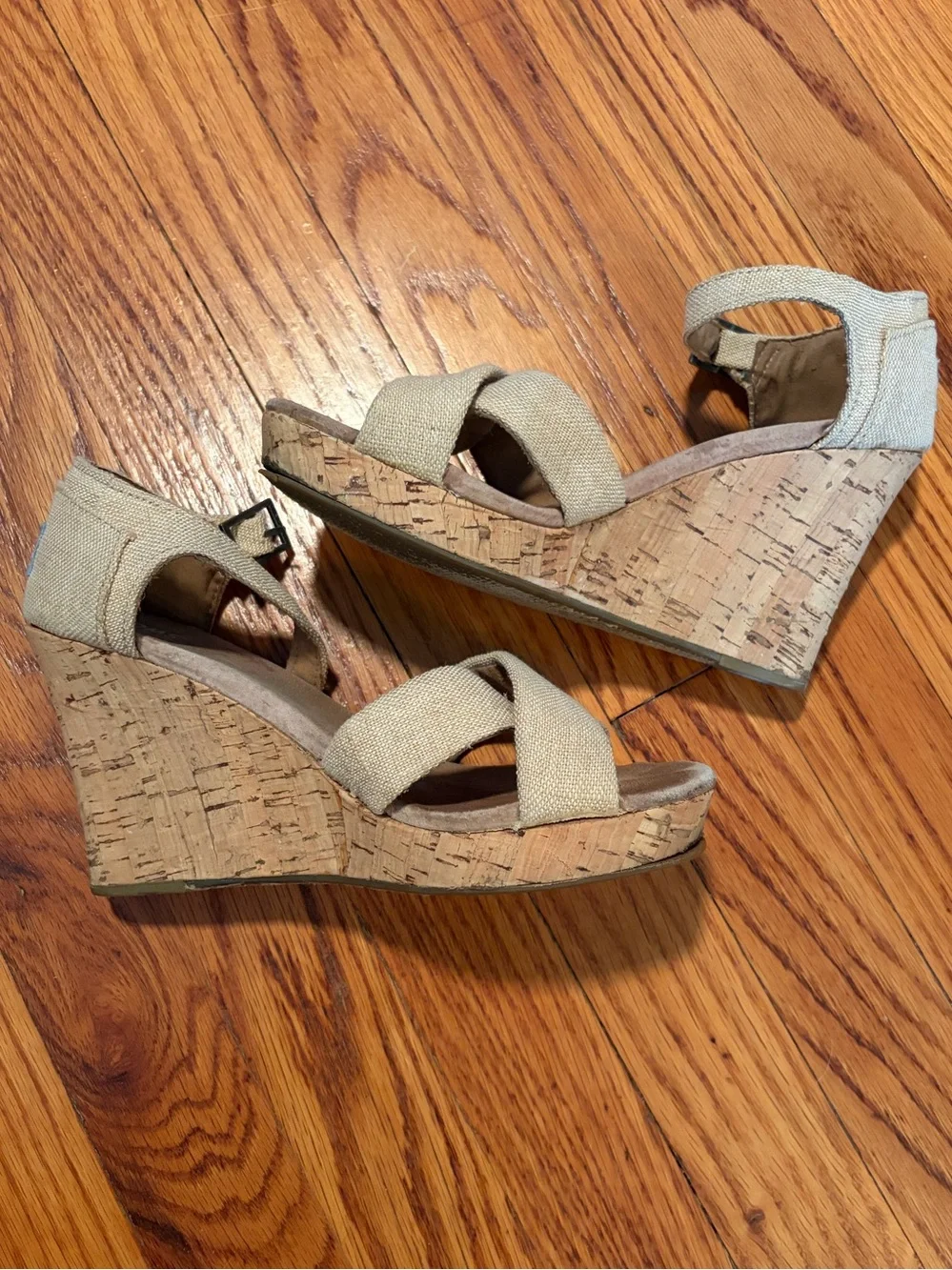 Toms cork wedges