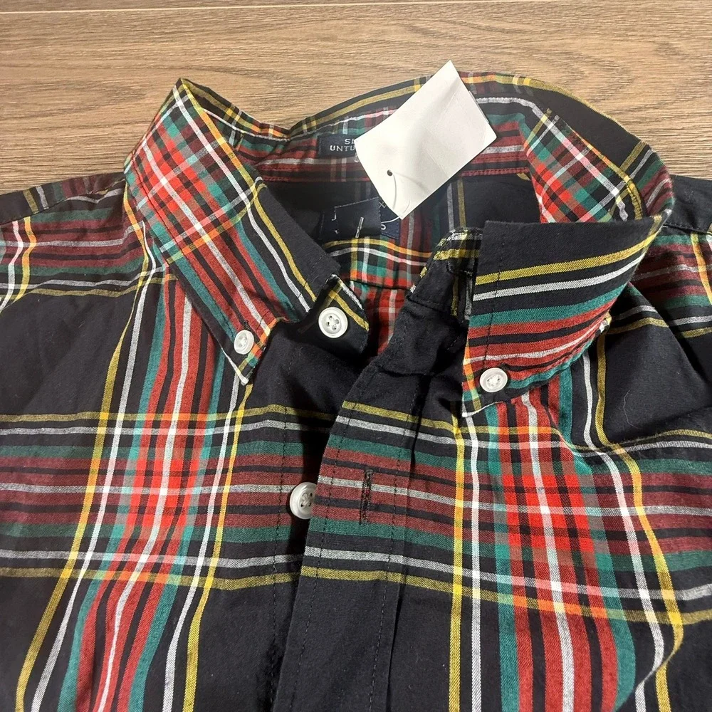 J. Crew Men's Slim Untucked Tartan Plaid Button Down Dress Shirt Size XL NEW