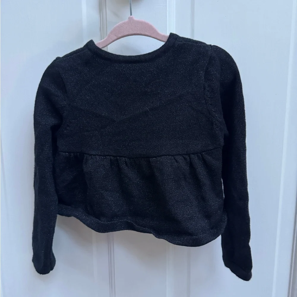 Gymboree 2T Black Shimmery Long Sleeve Flowy Cardigan Sweater