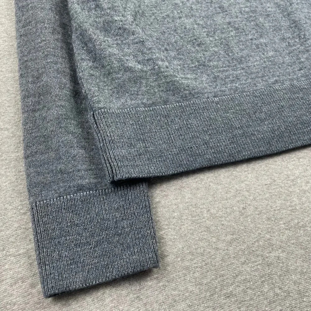 J. Crew Sweater Mens Medium Gray Merino Wool 1/4 Zip Pullover Jumper Preppy