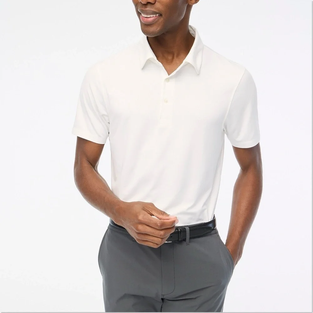 NEW J.Crew Performance polo‎ shirt White Size L NWOT Golf Tennis Pickleball