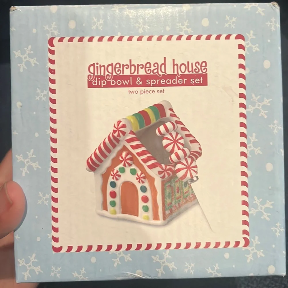Pier 1 gingerbread‎ house dip bowl & spreader set