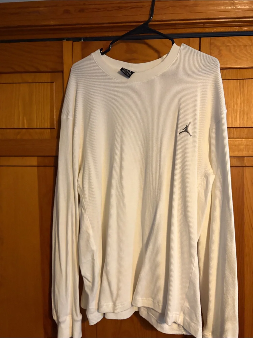 Jordan Cream Waffle-Knit Long Sleeve Shirt
