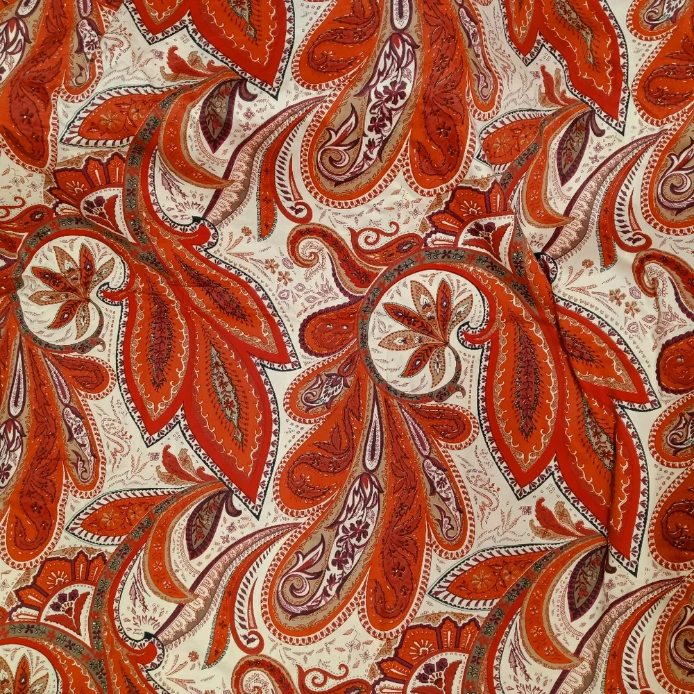 CRATE & BARREL Serena Paisley Full/Queen Duvet Cover & 2 Pillow Case Red