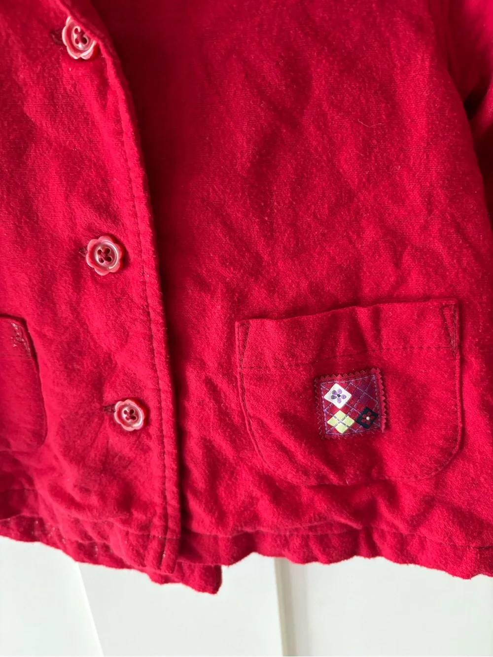 Vintage 2001 Gymboree Mad About Plaid Red Jacket Dress Coat Y2K 12-18 Patch Fall