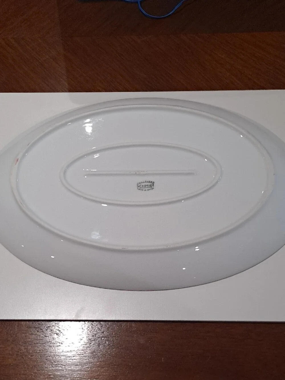 VINTAGE White Floral Porcelain Serving Platter with Pink Roses