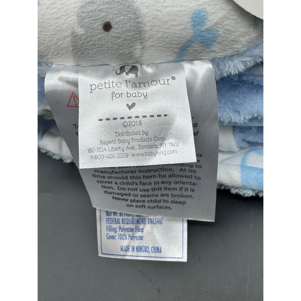 Petite L'Amour Baby Blanket Travel Pillow Whale 30x40 NWT Plush Security Blanket