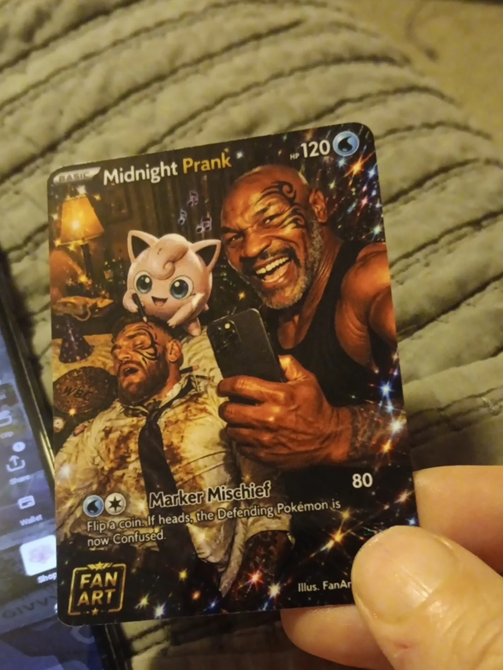 Pokemon Midnight Prank Fan Art Card - Blue, Black, Brown