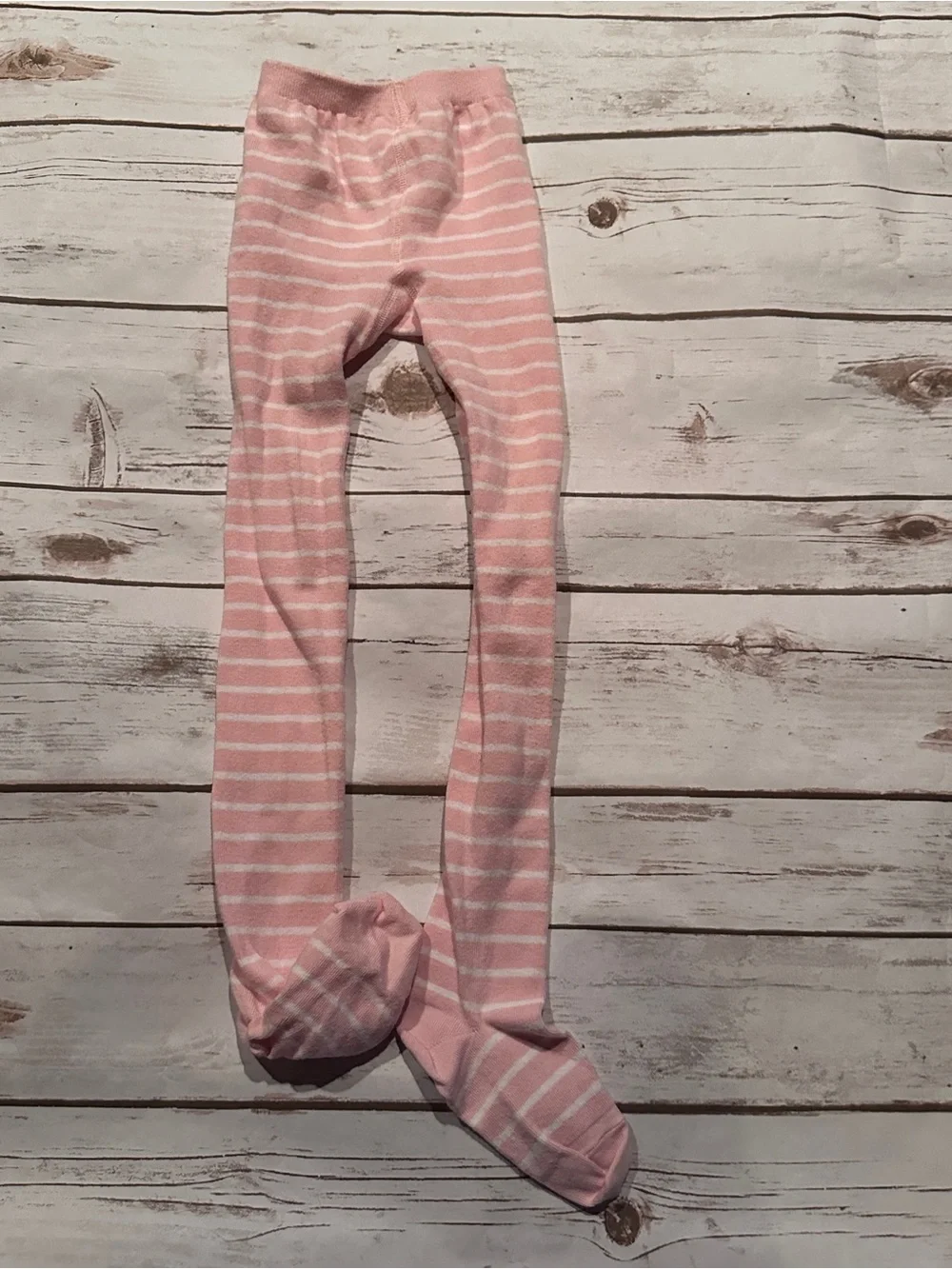 Hanna Andersson pink striped tights 100/110 vguc