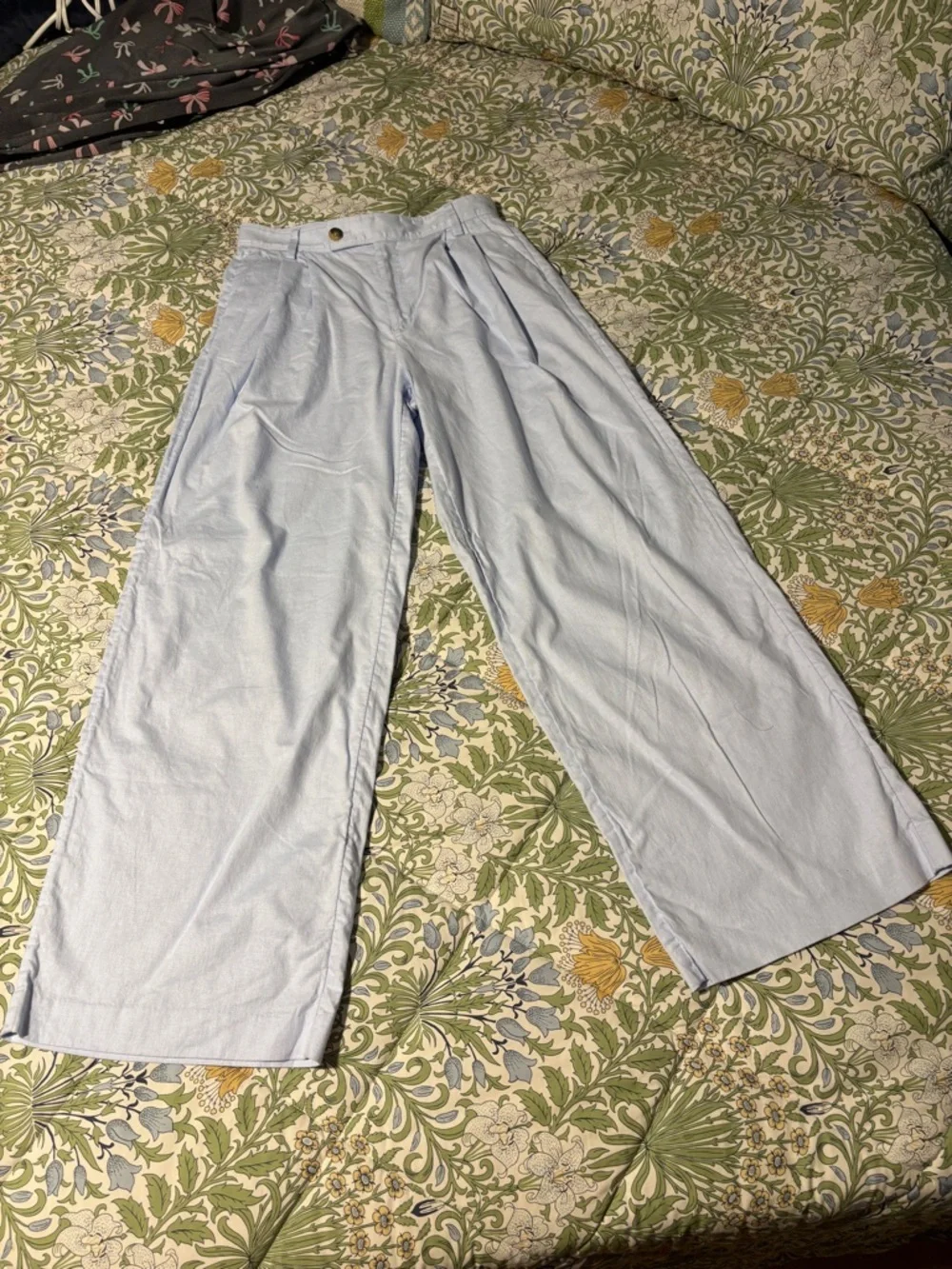 Banana Republic Light Blue Wide-Leg Women’s Linen Blend Dress Pants Trousers 4