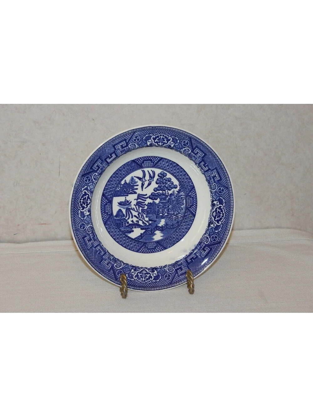 Vintage Homer Laughlin Blue Willow Rim Soup Bowl USA 1944 Blue Transferware