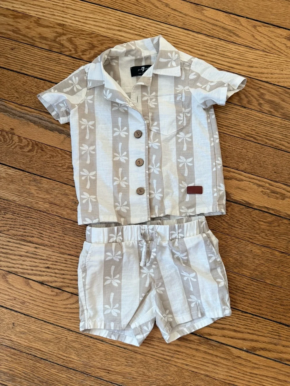 7 For All Mankind Infant Palm Tree Print Matching Set - Size 3-6 Months