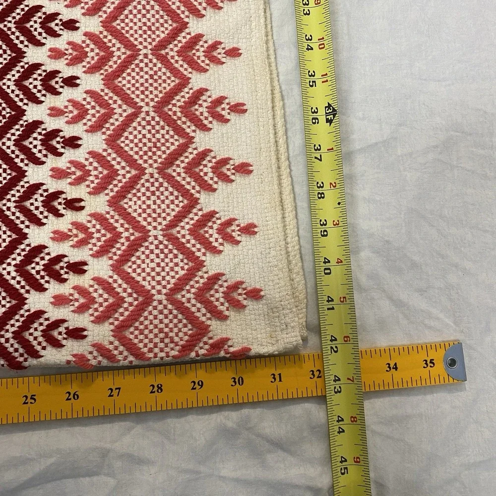 Unbranded Throw Blanket 42x64 Red Cream Nordic Pattern‎ Rustic Cabin Decor