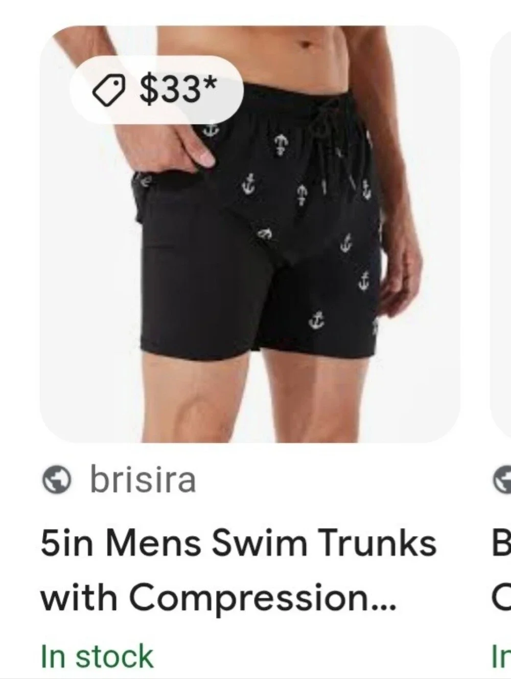 New Brisira Black Anchor Swim Suit~5