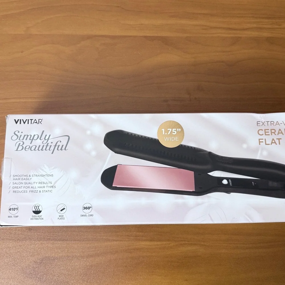 Vivitar Simply Beautiful Extra-Wide Ceramic Flat‎ Iron 1.75