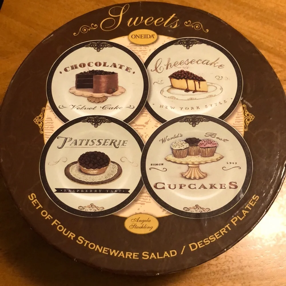 Oneida Angela Staehling Set of Four (4) Sweets Dessert/Salad Plates