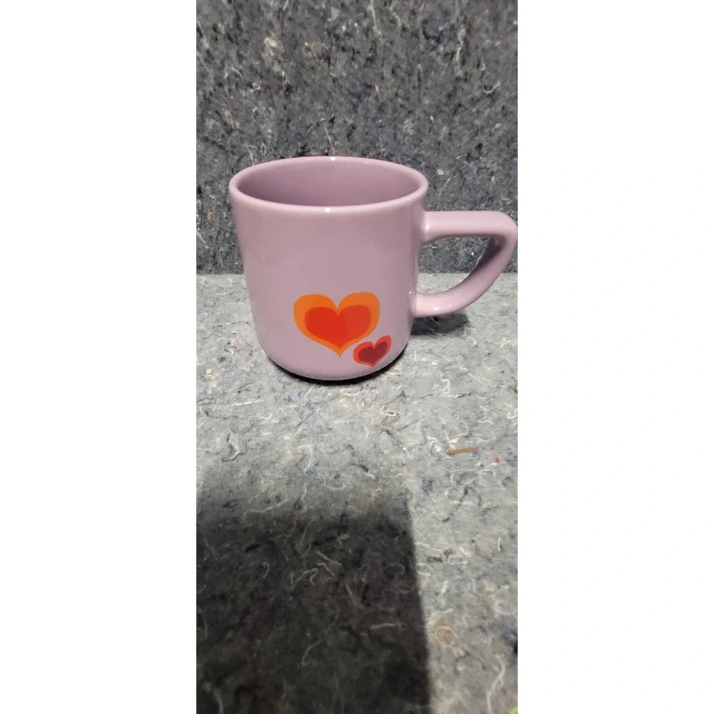 Starbucks 2018 Purple w/Red Hearts Coffee/Tea Ceramic Mug‎ 12oz