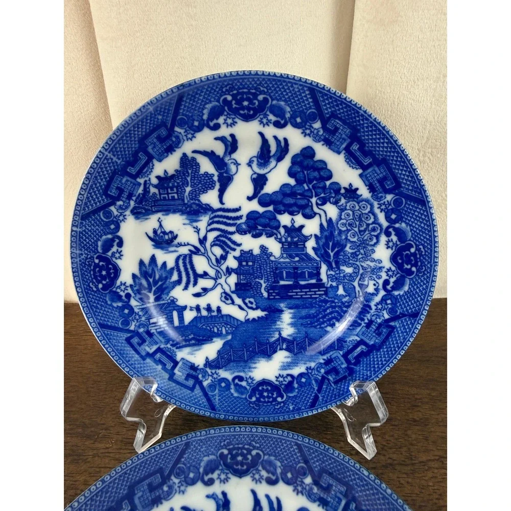 Blue Willow vintage pair