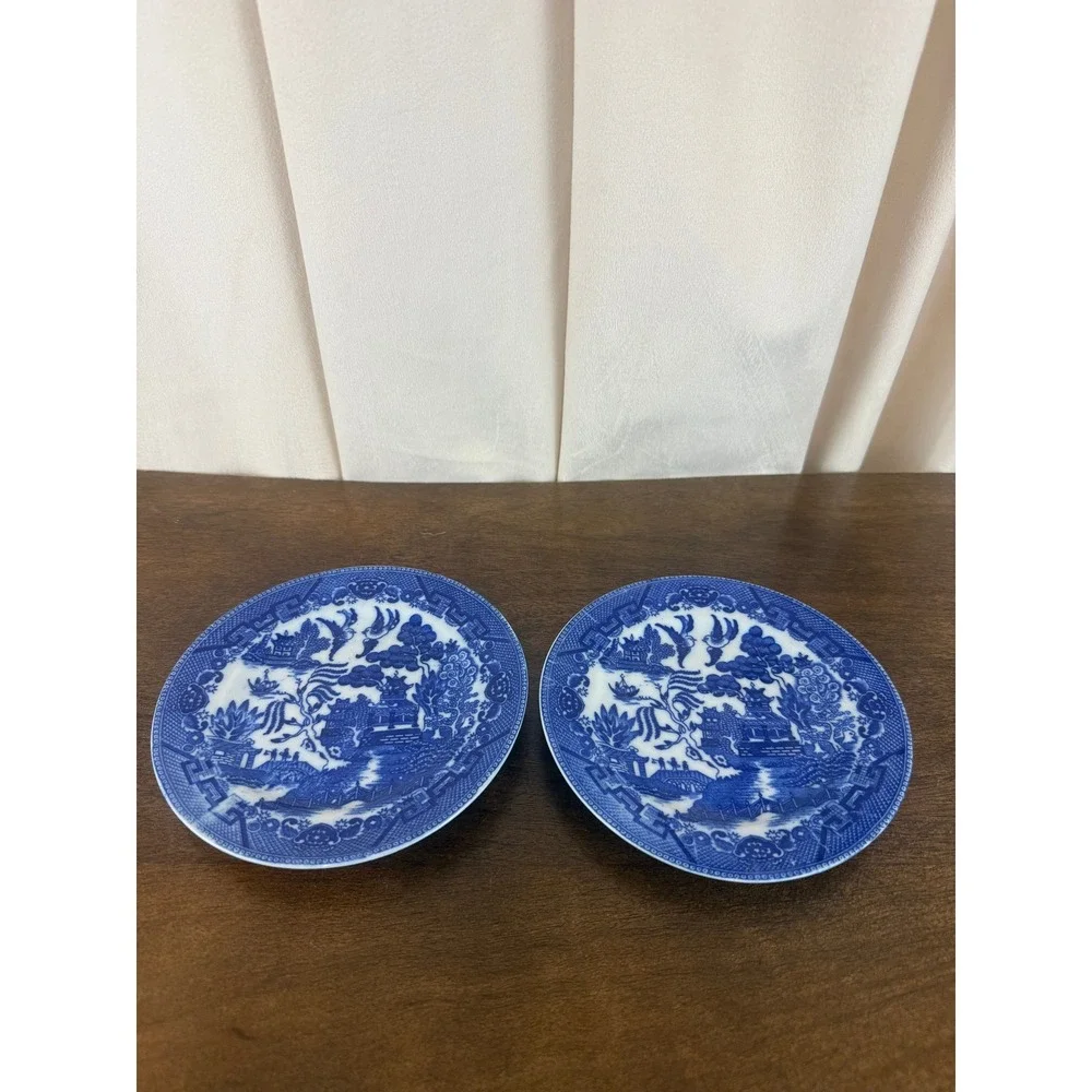 Blue Willow vintage pair