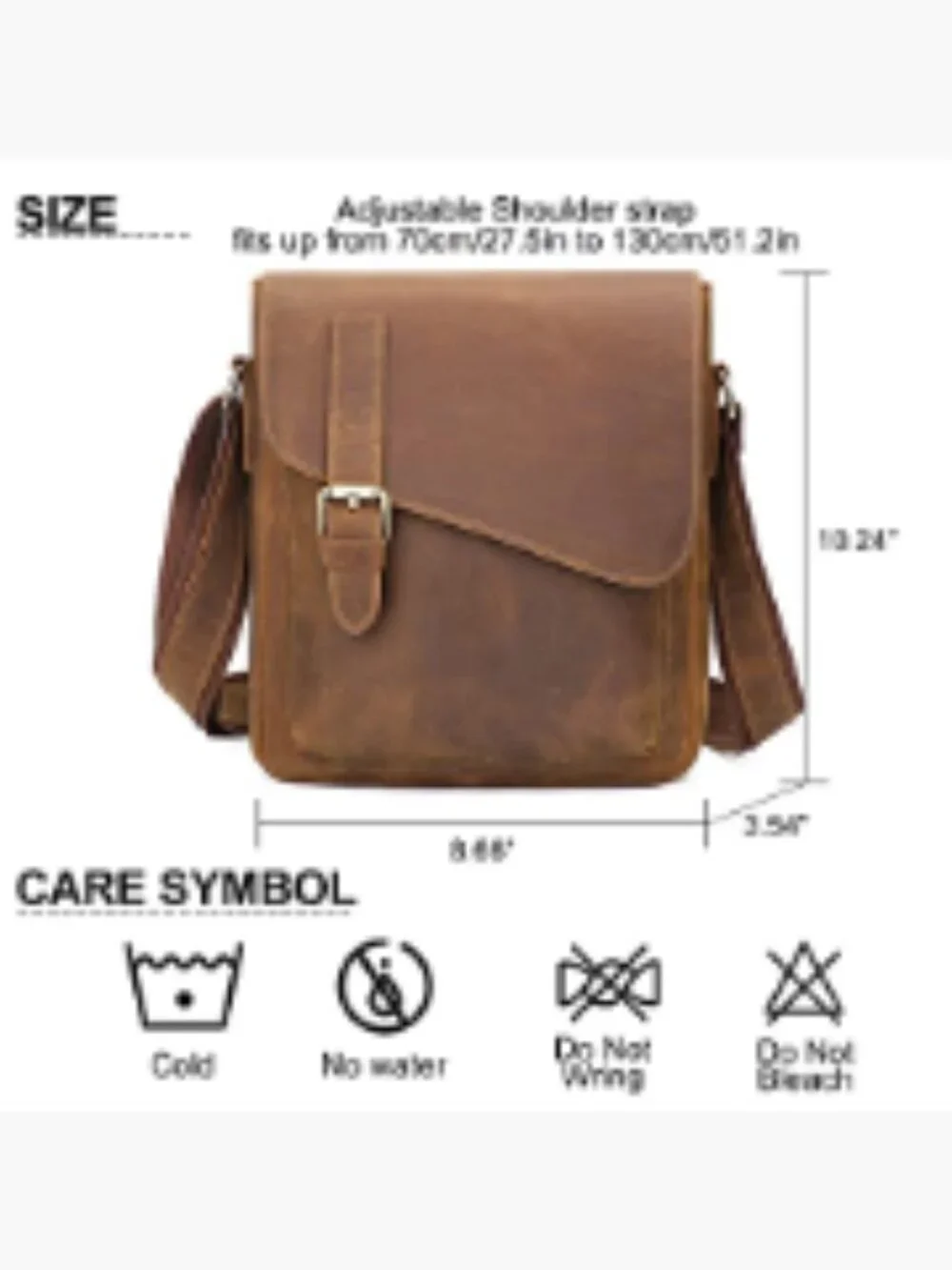 Genuine Leather Messenger Bag Crossbody Backpack Shoulder Bag
