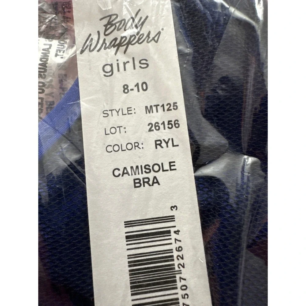 L Body Wrappers Royal Blue Black Mesh High Neck Dance Crop Top youth 810