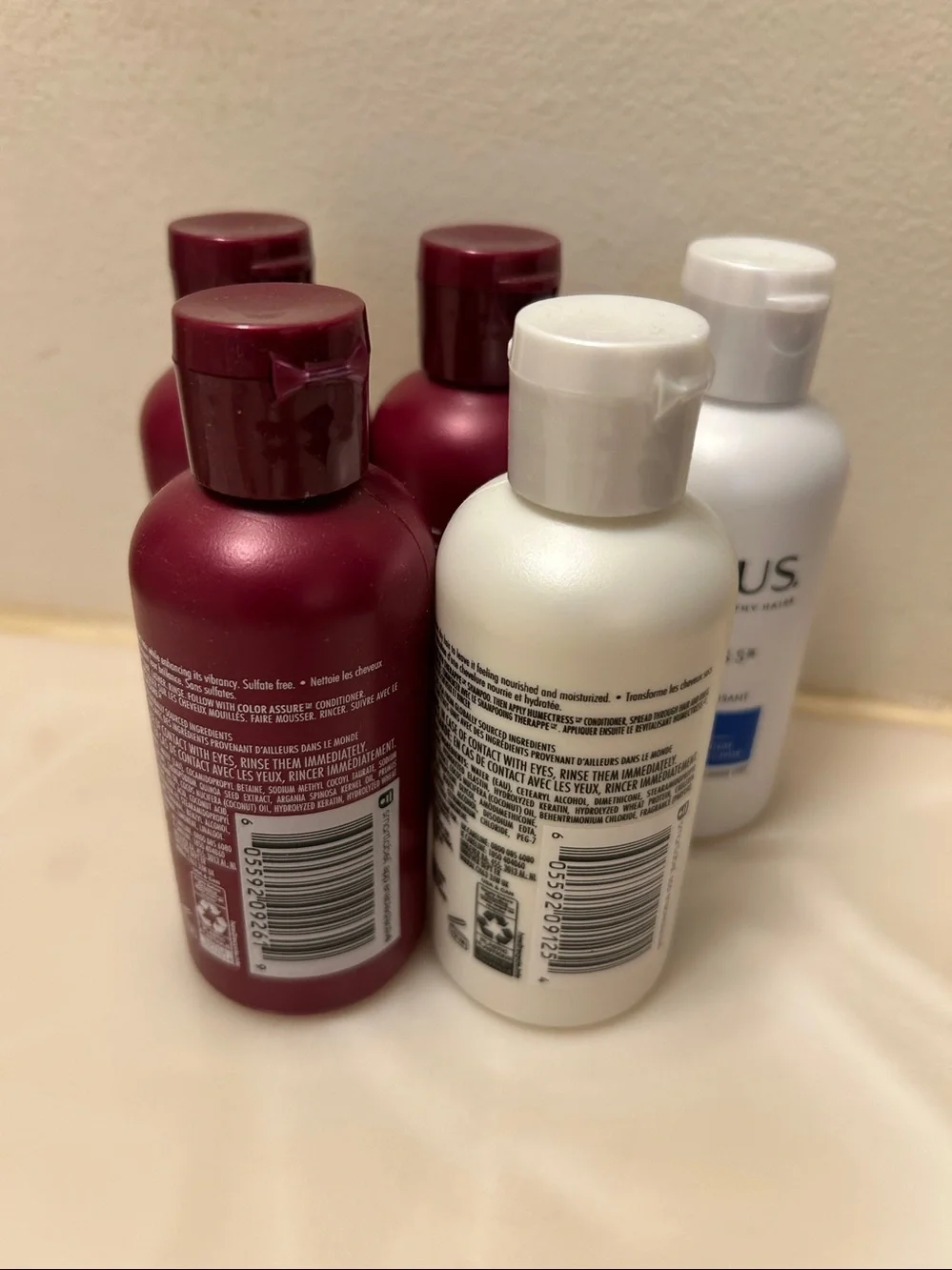 Bundle of 5: Nexxus Color Assure & Humectress Shampoo + Conditioner, 3floz each