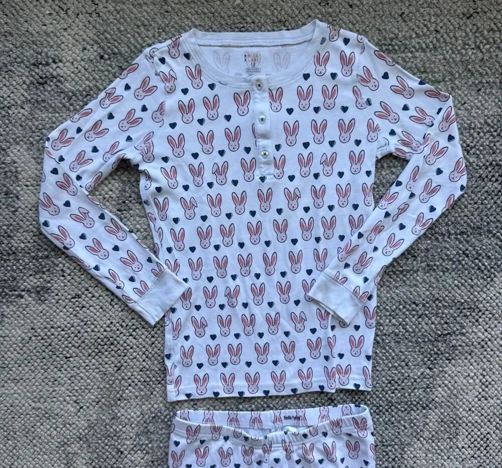 Roller Rabbit 12 Girls Bunny Cotton Pajama Set
