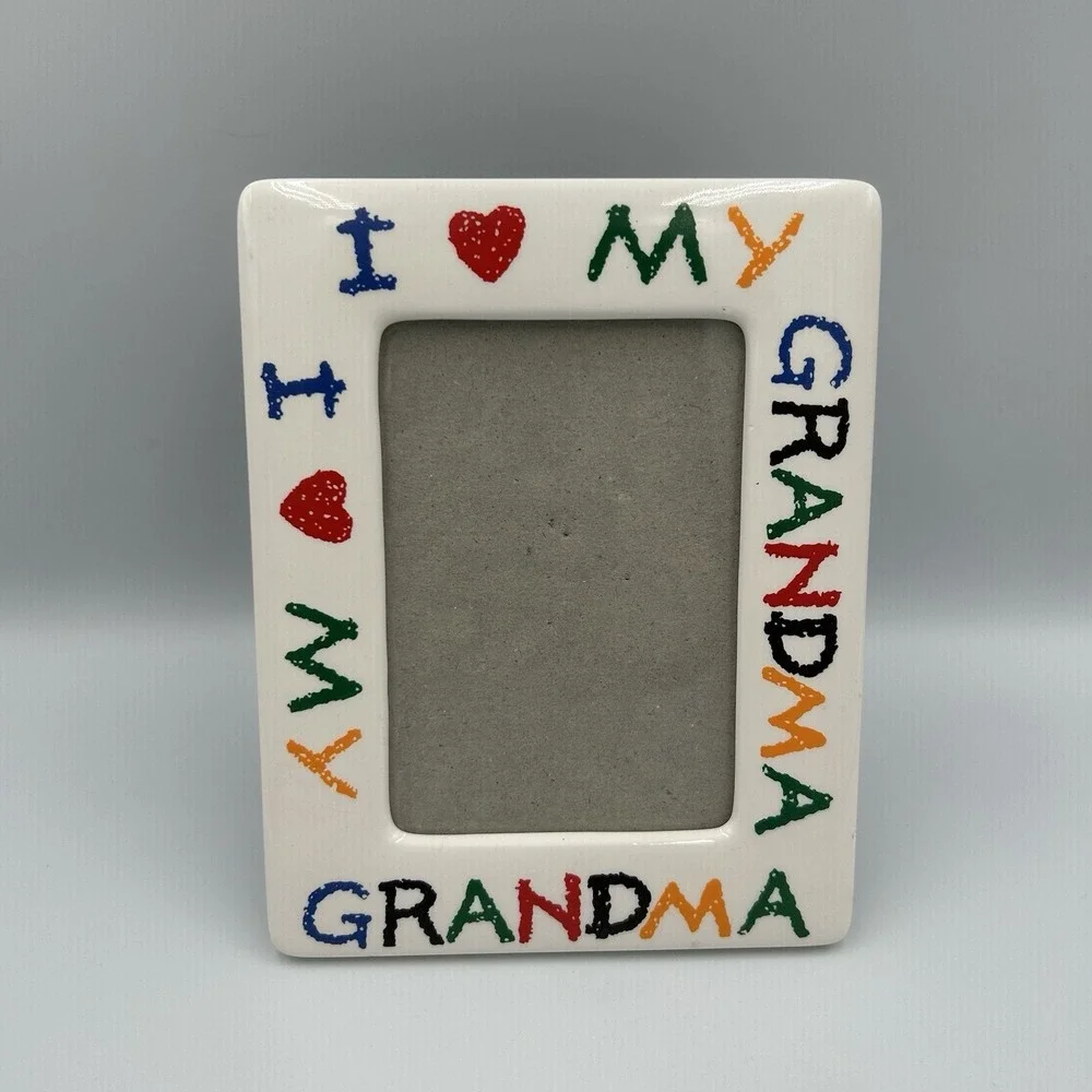 Vintage 1988I Love My Grandma Ceramic Picture Frame 3.5 X 5 Made in Taiwan‎