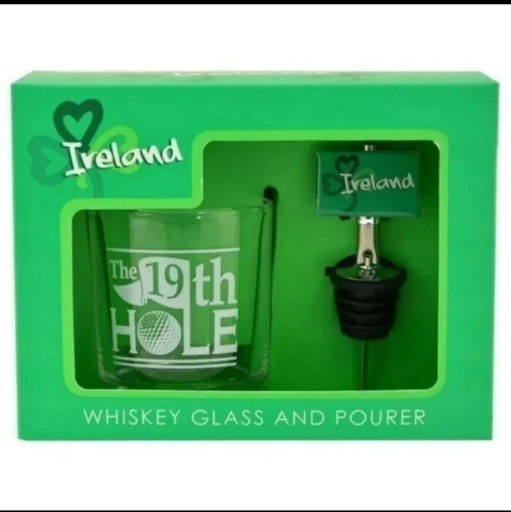 Whiskey Glass and Pourer Set 19th Hole Golf - Carroll's Irish Gifts BNWT RETIRED