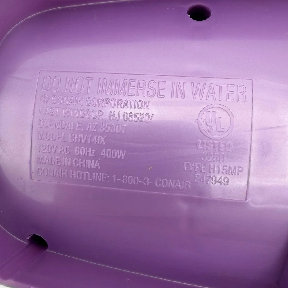 Conair Ion Shine Hair Setter Women Purple 12 Flocked Rollers Metal Clips