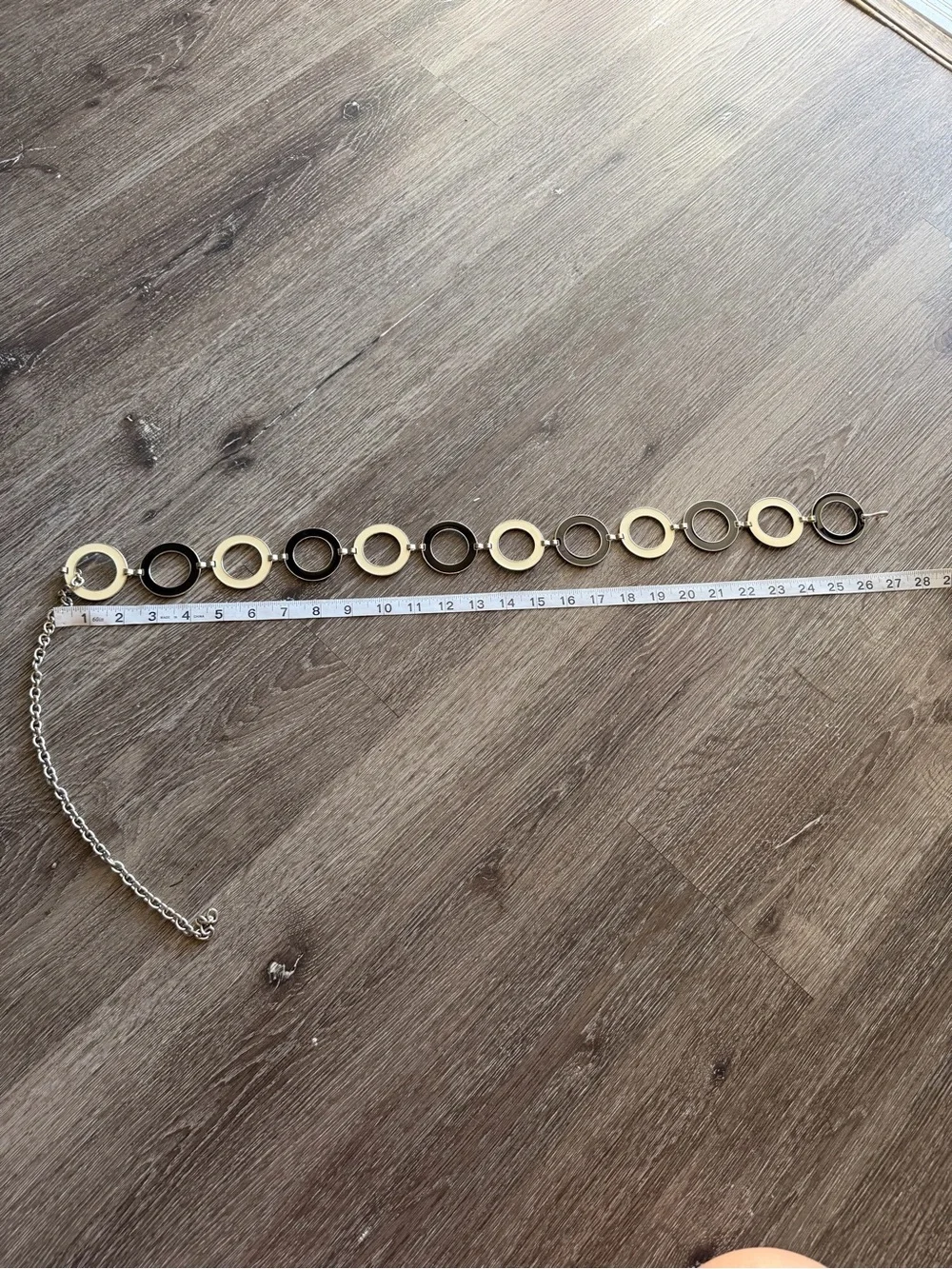 Circle Link Chain Belt - Black & Gold