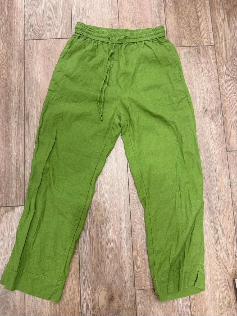 Banana Republic Apple green Drawstring Linen Pants