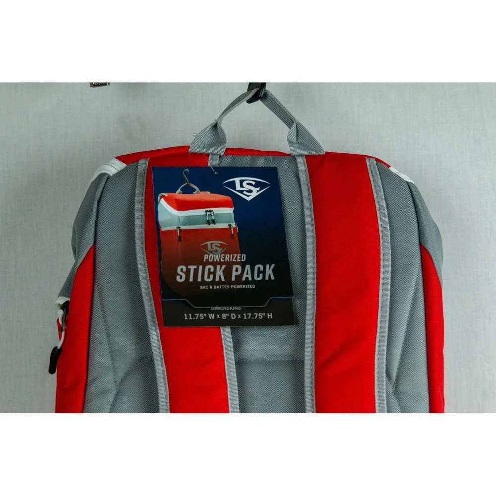Louisville Slugger Powerized Stick Pack Baseball Softball Bat Bag Red Grey NEW